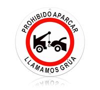 TAKULA Cartel Prohibido Aparcar 30 cm - Señal Retirada Vehículos Metal Reflectante - Resistente Agua/Sol con Agujeros (1 Unidad)