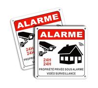 TAKULA - Señal de vigilancia de vídeo - Pegatina para casa bajo vídeo vigilancia, 15 x 15 cm, pegatina para alarma de casa, panel de propiedad privada | 2 piezas
