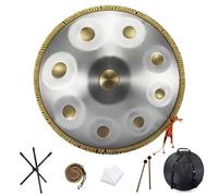 TAKUNE HANDPAN DRUM 9/10/12 Notas Handpan De Acero 440hz/432hz Instrumento De Tambor De Mano De Acero 22 Pulgadas En D Percusión Armónica Menor For Curación De Sonido, Meditación Personal (Color : Go