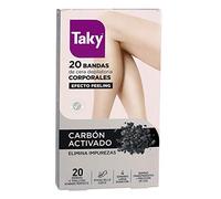 TAKY bandas de cera depilatorias corporales con carbón caja 20 uds