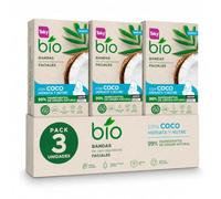 Taky Bio Bandas de Cera Faciales con Coco Pack 3 Unidades | 48 Bandas Depilatorias + 6 Toallitas Post Depilación | 99% Ingredientes de Origen Natural | Depilación Facial Mujer