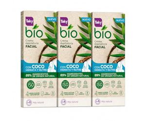 Taky Bio Crema Depilatoria Facial con Coco 20 ml, Pack de 3 Unidades, 89% Ingredientes de Origen Natural, Hidratante y Nutritiva, Fácil Enjuague, Aplicación Precisa, Vegan Friendly