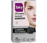 Taky Carbon Activado Bandas Cera Faciales Depilatorias 20 uds