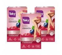 Taky Vital Berries Bandas de Cera Depilatoria Corporales, Pack de 3 x 16 Bandas + 2 Toallitas, con Extracto Natural de Arándanos