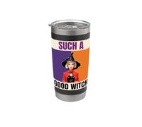 Tal Buena Bruja Vintage Pinup Halloween Vaso térmico de acero inoxidable de doble pared