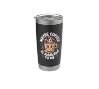 tal vez el café es adicto a mí Vaso térmico de acero inoxidable de doble pared