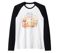 Tal Vez la Vida no es Realmente Tan Serio Kawaii Camiseta Manga Raglan