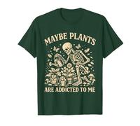 Tal Vez Las Plantas Sean adictas a mí, Jardinero Esqueleto Retro Camiseta