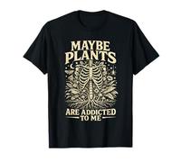 Tal Vez Las Plantas Sean adictas a mí, Jardinero Esqueleto Retro Camiseta
