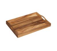 Tala Bandeja Grande de Madera Dura con Asas, Madera de Acacia Natural con diseño Elegante Servir y presentar Alimentos, Bebidas y Otros Productos, Mide 50 x 36 x 6,5 cm