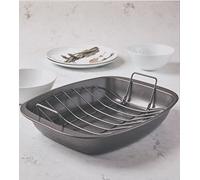 Tala - Bandeja para asar y hornear con rejilla de acero al carbono de, antiadherente, 34,5 x 30 x 6,5 cm