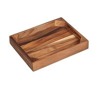 Tala Caja Rectangular para Servir/exhibir, Centro de Mesa de Madera de Acacia lacada para el hogar, Cocina y Eventos de Catering, Elegante Bandeja rústica para Servir y organizar Alimentos, 24,5 x 33