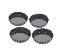 Tala Cooking Latas de 10 cm Moldes para Tartaletas, Acero, Negro, 3x10x10 cm
