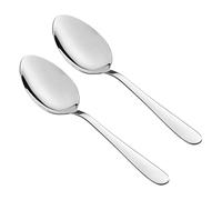 Tala Cucharas de servir de acero inoxidable de alto rendimiento, juego de 2 piezas, acero inoxidable con acabado pulido espejo, aptas para lavavajillas, plata metálica