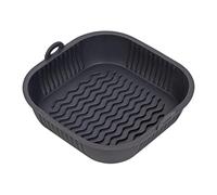 Tala Forro cuadrado de silicona para freidora de aire, 21 x 21 x 5,5 cm, reutilizable y flexible, superficie ranurada para un mejor flujo de aire, fácil de limpiar, apto para lavavajillas, apto para