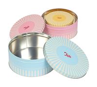 Tala Juego de 3 latas de almacenamiento para tartas tradicionales, redondas, perfectas para guardar pasteles, galletas y golosinas saladas, tamaños: 25,5 cm x 10 cm, 22 x 9,5 cm y 17 cm x 8,2 cm
