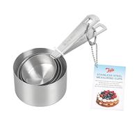 Tala Juego de 4 tazas medidoras de acero inoxidable, medidas en mililitros y tazas, nido perfectamente para almacenamiento, plata metálica