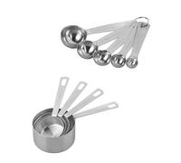 Tala Juego de cucharas medidoras y tazas medidoras de acero inoxidable, herramientas de medición de precisión para hornear y cocinar, duradero, resistente al óxido, paquete fácil de limpiar