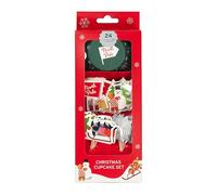 Tala Juego de decoración para cupcakes de Navidad, incluye 24 fundas y adornos, diseños festivos