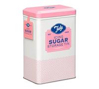 Tala Originals - Lata de almacenamiento de metal rosa y crema, diseño nostálgico, 18,5 x 18,5 x 19 cm, con capacidad para una bolsa completa de azúcar glaseado, elegante almacenamiento de cocina