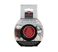 Tala Performance 4 mini moldes para pudín, 8 x 5 cm, de acero al carbono de calibre profesional con revestimiento antiadherente Eclipse Premium, moldes para tartas, ideal para esponjas y pudines de Navidad