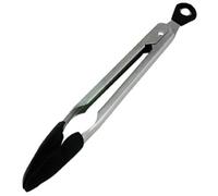 Tala Pinzas de Cocina de Acero Inoxidable con Puntas de Silicona, 23 cm, Pinzas para Servir Ensalada y Barbacoa, Aptas para Lavavajillas, Negro