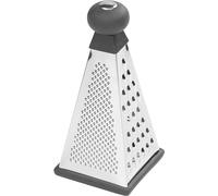 Tala Rallador piramidal de acero inoxidable, rallador de caja de mano de 4 lados para rebanar, rallar, rallar y triturar queso, verduras y otros alimentos, con mango de agarre y base antideslizante