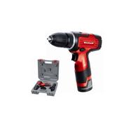 Taladradora inalámbrica Einhell TH-CD 12-2 Li (12 V, Par : 24 Nm) Suministrada en maletín con cargador y batería.
