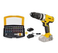 Taladro atornillador de 20 V + batería de 2 Ah de litio + 32 puntas atornilladas VITO EGO LII + cargador rápido