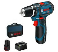 Bosch Akku-Bohrschrauber 12 V Li-Ion 1300 RPM Negro, Azul, Rojo