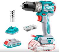 Taladro atornillador de impacto inalámbrico TOTAL, sin escobillas, 20 V Li-ion (2x), industrial TIDLI20602E