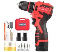 Taladro atornillador desatornillador inalámbrico 16,8 V, con bolsa y 24 accesorios, batería de 2000 mAh, 60 Nm, 23 + 1 ajustes de par, 9,5 mm velocidad, luces LED, taladro atornillador para bricolaje