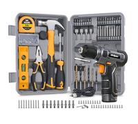 Taladro atornillador inalámbrico 8V Hi-Spec con kit de herramientas, recargable por USB, compacto, con accesorios esenciales, color Gris, ideal para bricolaje, reparaciones y mantenimiento doméstico