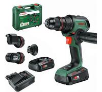 Bosch Taladro/atornillador con batería AdvancedDrill 18V-80 QuickSnap (taladrar/atornillar; accesorio angular, excéntrico y magnético; empuñadura adic.; con batería y cargador)