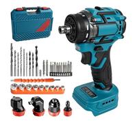 Taladro atornillador inalámbrico con motor sin escobillas, compatible con Makita 18 V, 50 Nm Max, portabrocas intercambiables 4 en 1, 21 + 3 niveles de torsión, 2 velocidades, luz LED, taladro