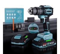 Taladro atornillador inalámbrico de 21 V, destornillador desatornillador inalámbrico con batería 2.0 Ah, 40 Nm Max, 24 + 3 ajustes de par, 20 accesorios, 3 velocidades para proyecto de bricolaje
