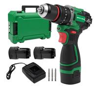 Taladro atornillador inalámbrico, juego de taladro inalámbrico de 16,8 V y 50 Nm con 2 baterías de 2,0 Ah, destornillador inalámbrico compacto sin escobillas para reparaciones y bricolaje