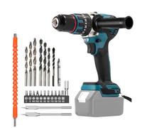 Taladro atornillador inalámbrico para batería Makita 18V (sin batería), destornillador de percusión sin escobillas 120Nm, 20+ 3 niveles de par de 2 velocidades, con mango y luz LED