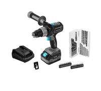 Taladro atornillador percutor con batería de 20 v y 4.000 mah, con mo