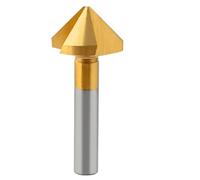 Taladro avellanador de metal Herramientas de corte HSS, revestimiento titanio que contiene cobalto, taladro avellanador 90 grados, herramienta chaflán 1/3 flautas 6,3-40mm, 5 uds(25MM*3)