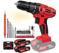 Taladro Bateria 21V, Taladro Atornillador con 2 Baterías 1.5Ah, Atornillador Electrico 25+1 Ajuste de Par, Azul,45Nm, 2 Velocidad, 26Accesorios, LED Luz Para Hogar, Bricolaje