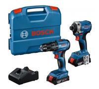 Bosch Professional 18V System atornillador de impacto a batería GDR 18V-215 + atornillador GSB 185-LI (incl. 2 baterías GBA 18V 2.0Ah, cargador GAL 18V-20, maletín)