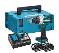 Taladro combinado Makita DHP489RTJ | 18V Brushless 73/40 Nm | 2x 5,0Ah + DC18RC + Makpac 2