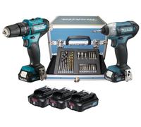 Taladro con kit combinado de percusión + Llave de impacto 3Ah Makita CLX228SAX2