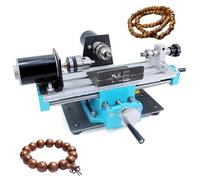 Taladro de banco para hacer cuentas de madera, torno para madera, microtorno para metal, 7 velocidades ajustables con doble rodamiento, ideal para uso doméstico, modelismo de pulseras de perlas de B