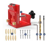 Taladro de clavija 3 en 1, accesorios de carpintería, guía de perforación ajustable para el hogar, puncher, localizador, herramientas de carpintería, tapones para agujero