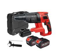 Taladro De Impacto Eléctrico 20 V, Martillo Rotativo, Motor Sin Escobillas, Inalámbrico, Selección Eléctrica For Interruptor Libre Rendimiento Potente(H4-2 BATTERY (4.0AH))