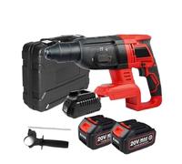 Taladro De Impacto Eléctrico 20 V, Martillo Rotativo, Motor Sin Escobillas, Inalámbrico, Selección Eléctrica For Interruptor Libre Rendimiento Potente(H4-2 BATTERY (3.0AH))