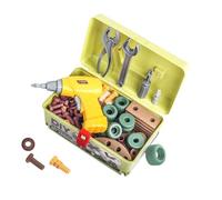 Taladro De Juguete | Caja de Herramientas de Juguetes de Taladro - Set De Aprendizaje Educativo - para Niños, Niños Pequeños, Construcción, Navidad, Cumpleaños, Taller, Mesa Y