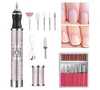 Taladro de lima de uñas, kit de taladro eléctrico de uñas, herramienta de pedicura multifuncional, recargable por USB, removedor de esmalte de gel de bajo ruido para una rápida extracción de uñas
